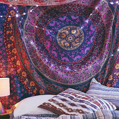 Purple Plum & Bow Medallion Mandala Hippie Tapestry Bohemian Wall ...